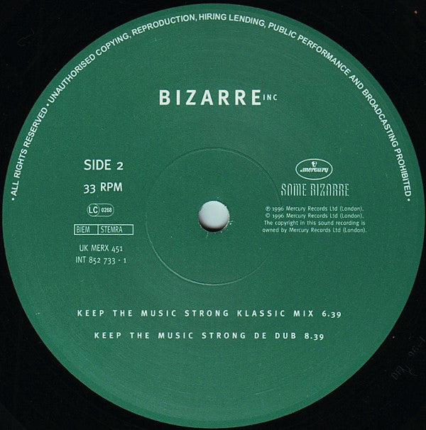 Bizarre Inc : Keep The Music Strong (12")