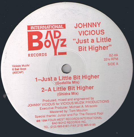 Johnny Vicious : Just A Little Bit Higher (12")