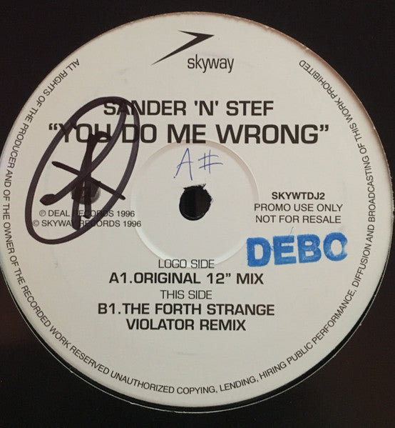 Sander 'n' Stef* : You Do Me Wrong (12", Promo)