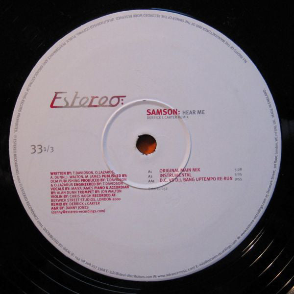 Samson : Hear Me (Derrick L. Carter Remix) (12")