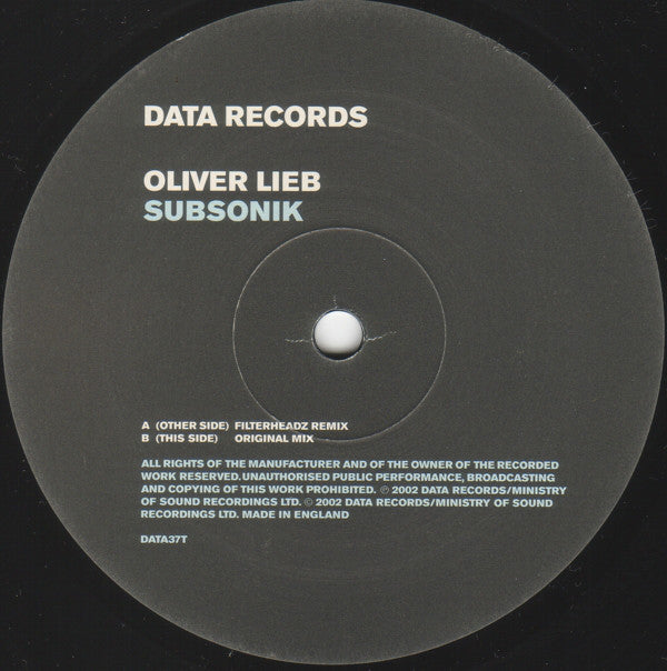 Oliver Lieb : Subsonik (12")