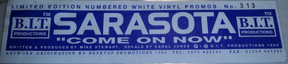 Sarasota : Come On Now (12", S/Sided, Ltd, Num, Promo, Whi)