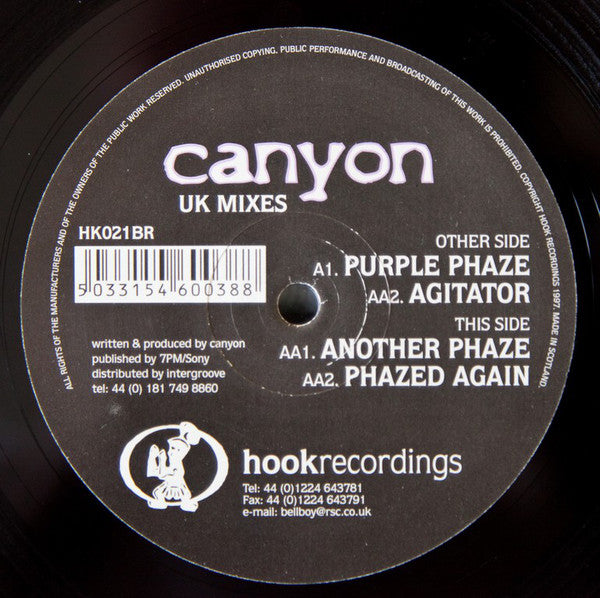 Canyon : Purple Phaze (UK Mixes) (12")