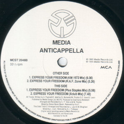 Anticappella : Express Your Freedom (12")