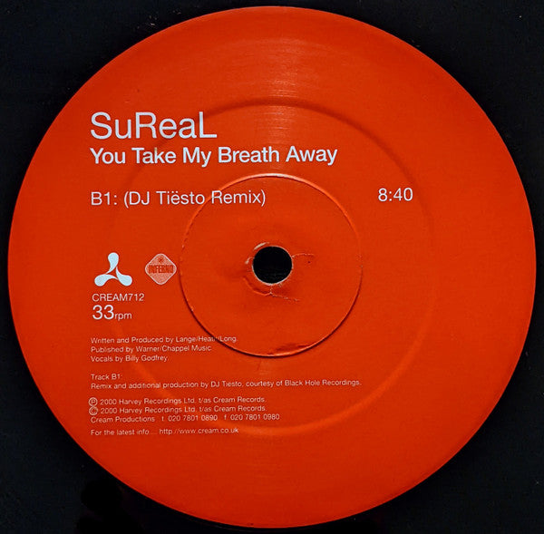 SuReaL : You Take My Breath Away (12")