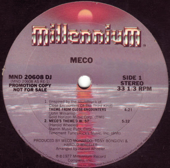 Meco Monardo : Theme From Close Encounters (12", S/Sided, Single, Promo)
