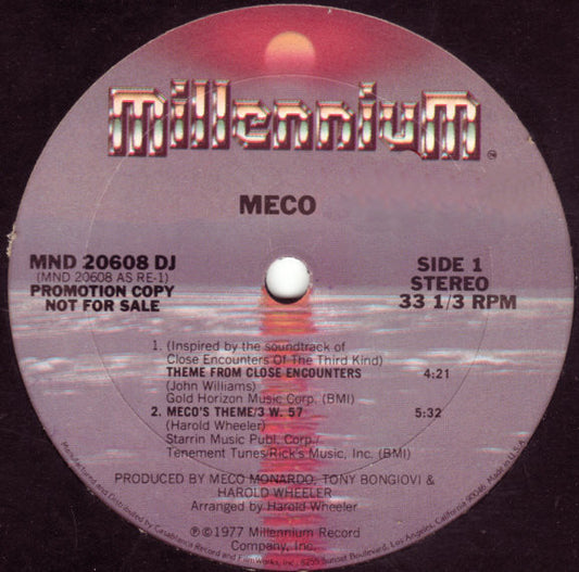 Meco Monardo : Theme From Close Encounters (12", S/Sided, Single, Promo)