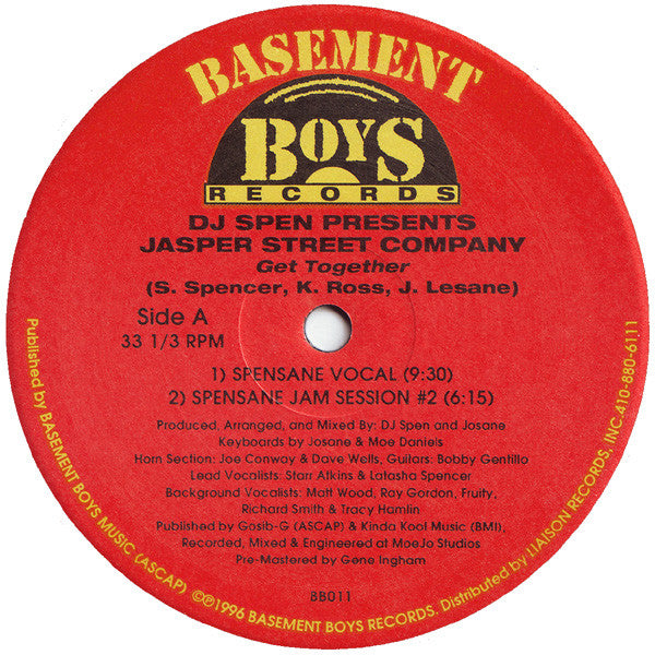 DJ Spen Presents Jasper Street Company* : Get Together (12")