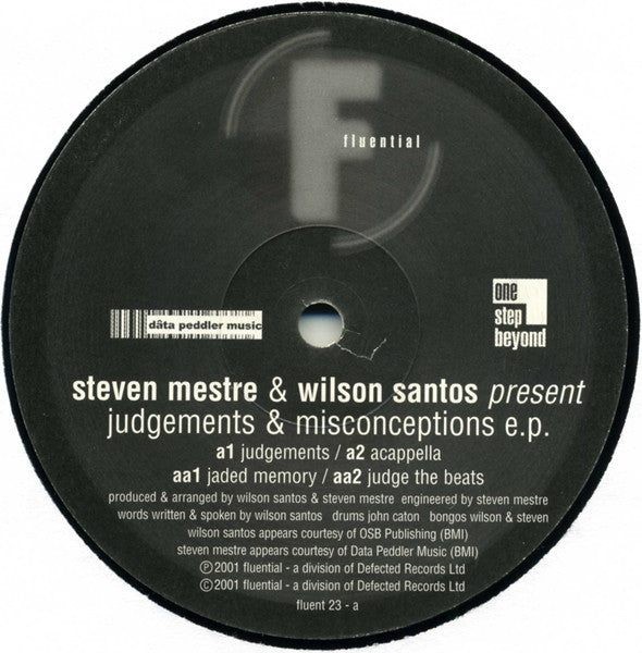 Steven Mestre & Wilson Santos : Judgements & Misconceptions E.P. (12", EP)