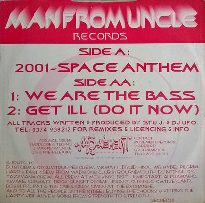 Stu.J. & DJ U.F.O.* : 2001 - Space Anthem (12")