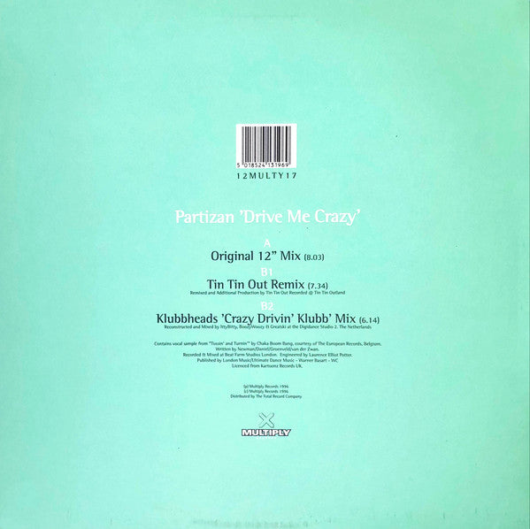 Partizan : Drive Me Crazy (12")