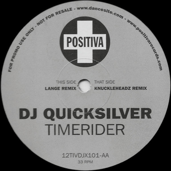 DJ Quicksilver : Timerider (12", Promo)