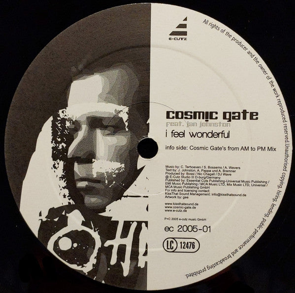 Cosmic Gate Feat. Jan Johnston : I Feel Wonderful (12")