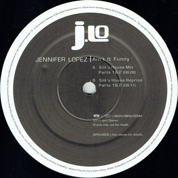 Jennifer Lopez : Ain't It Funny (Steve 'Silk' Hurley Mixes) (12", Single, Promo)
