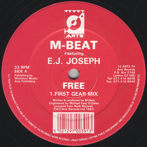 M-Beat Featuring E.J. Joseph : Free (12")