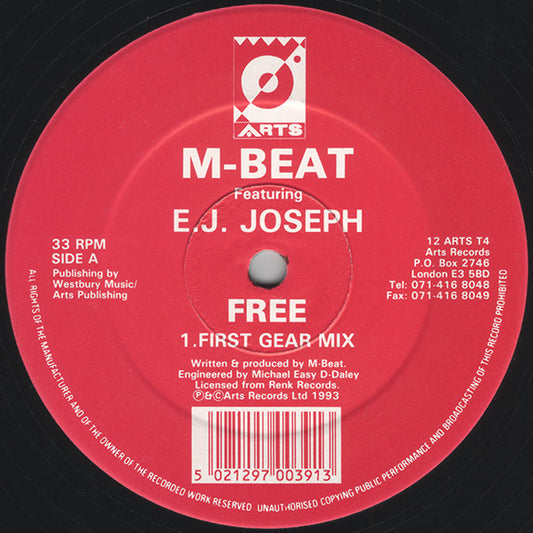M-Beat Featuring E.J. Joseph : Free (12")