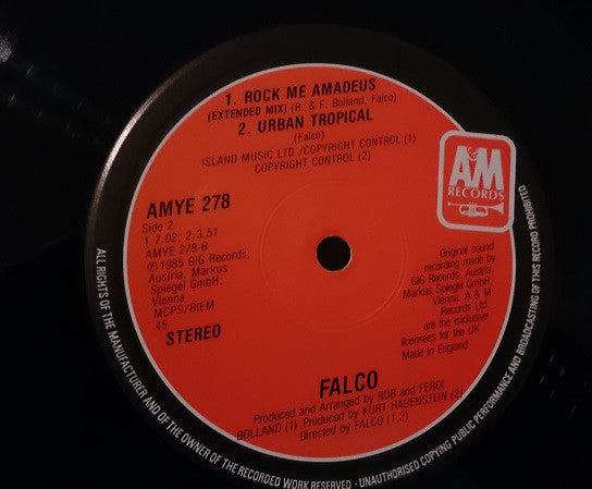 Falco : Rock Me Amadeus (Special Salieri Club Mix) (12", Single)