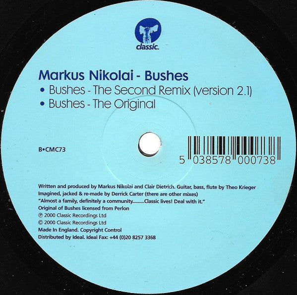 Markus Nikolai : Bushes (12")