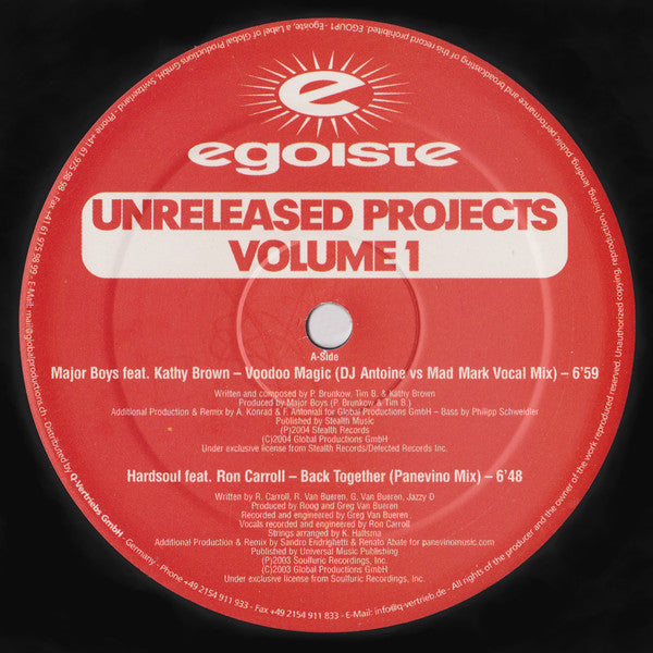 Various : Unreleased Projects Volume 1 (12")