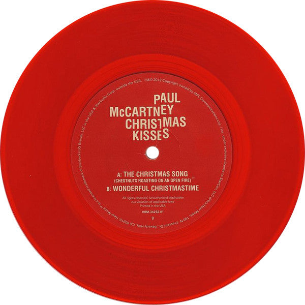 Paul McCartney : Christmas Kisses (7", Single, Ltd, Red)