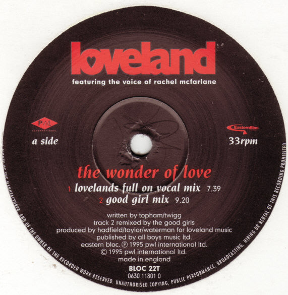 Loveland Featuring The Voice Of Rachel McFarlane : The Wonder Of Love (12", Single)