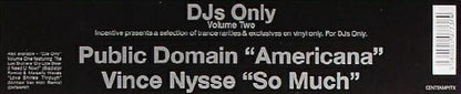 Public Domain / Vince Nysse : DJs Only (Volume Two) (12", Ltd)