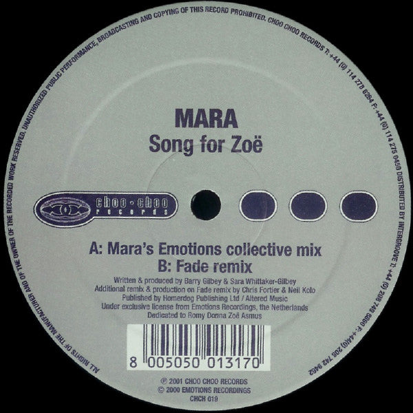 Mara : Song For Zoë (12")