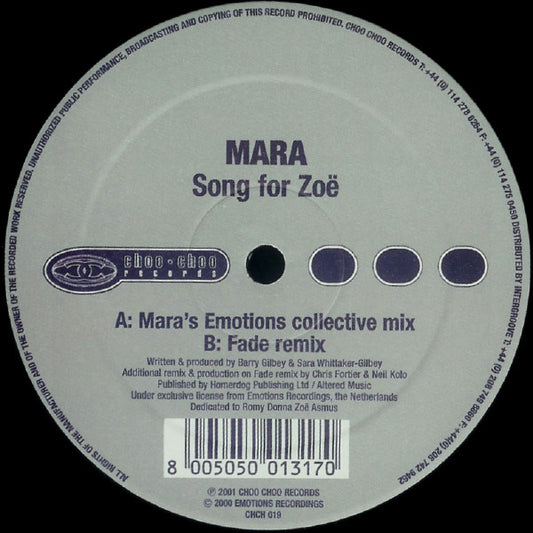 Mara : Song For Zoë (12")