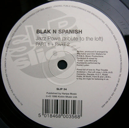 Blak 'N' Spanish : Jazz Powa (Tribute To The Loft) (12")