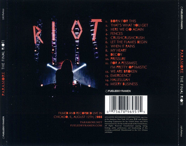 Paramore : The Final Riot! (CD, Album + DVD-V, Comp, PAL)