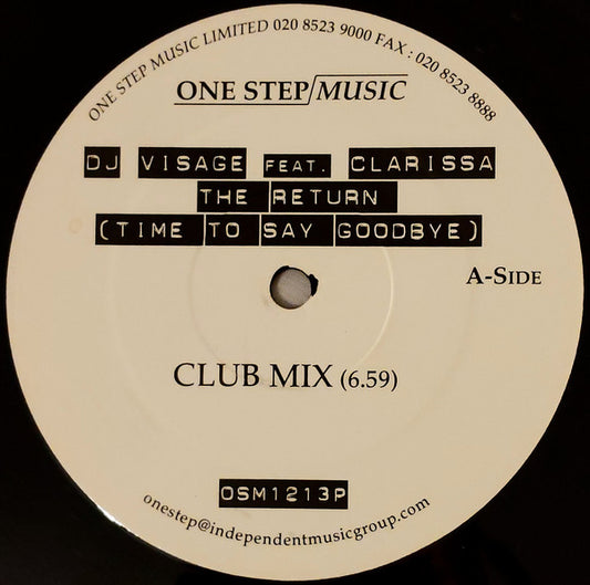 DJ Visage Feat. Clarissa : The Return (Time To Say Goodbye) (12")
