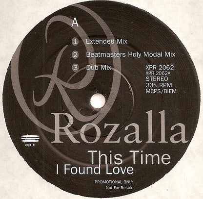Rozalla : This Time I Found Love (12", Promo)