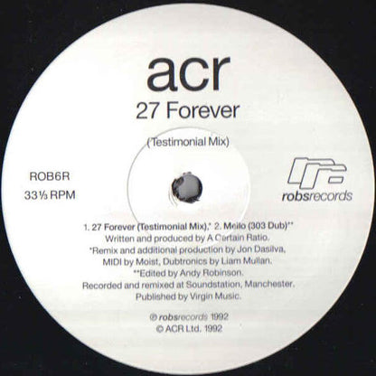 ACR* : Mello / 27 Forever (Remixes) (12")