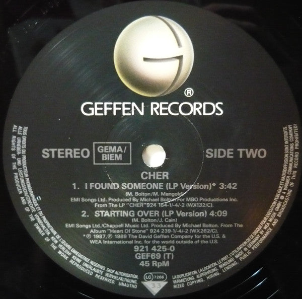 Cher : Just Like Jesse James (12", Single)