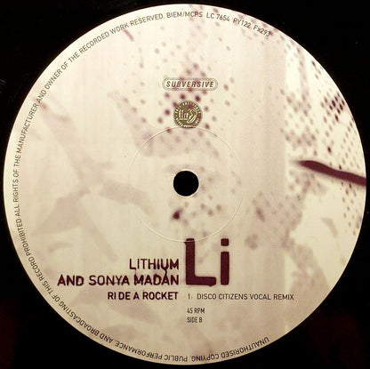 Lithium And Sonya Madan : Ride A Rocket (12")