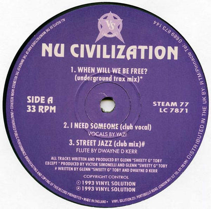 Nu Civilization : Nu Civilization (2xLP, Album)
