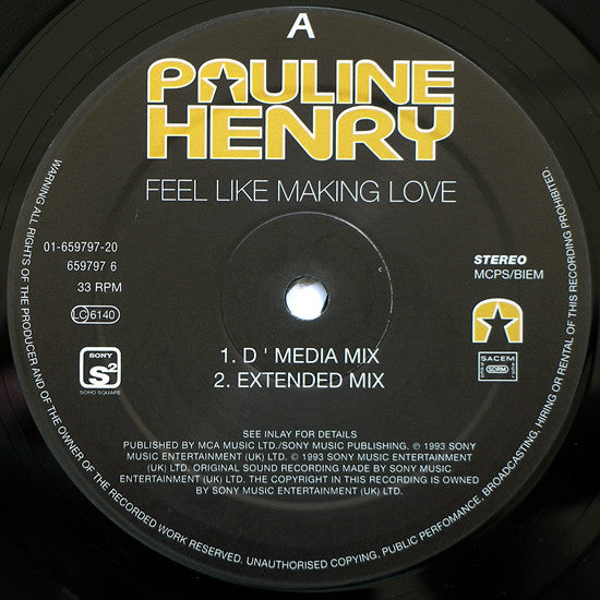 Pauline Henry : Feel Like Making Love (12", Single)
