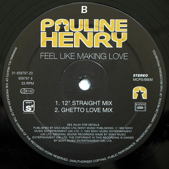 Pauline Henry : Feel Like Making Love (12", Single)