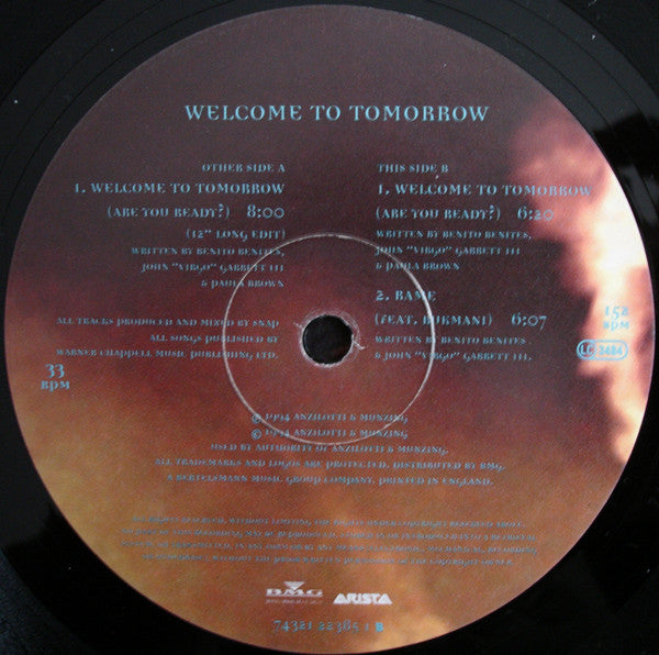 Snap! Feat. Summer : Welcome To Tomorrow (Are You Ready?) (12", Single)