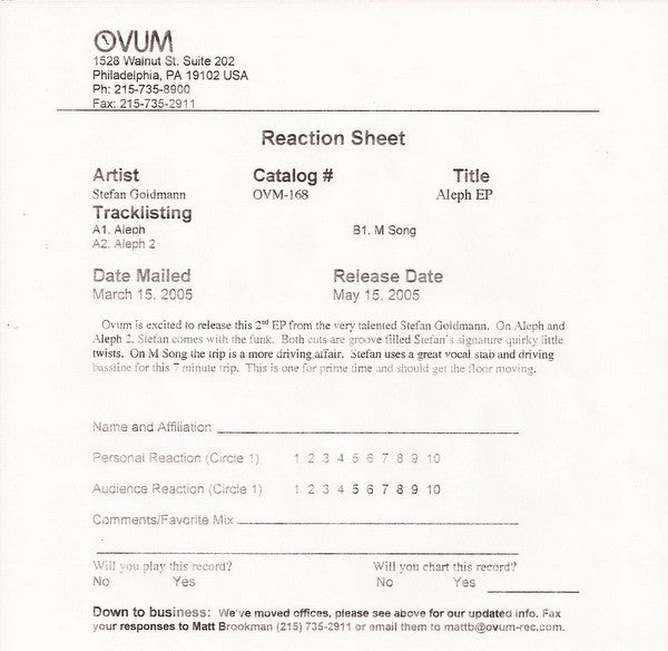 Stefan Goldmann : Aleph EP (12", EP)