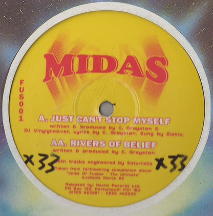 Midas : Just Can't Stop Myself / Rivers Of Belief (12")