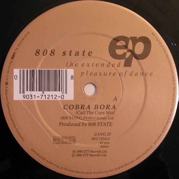 808 State : The Extended Pleasure Of Dance EP (12", EP)