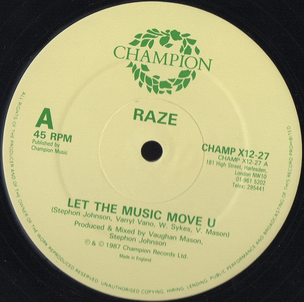 Raze : Let The Music Move U (12")