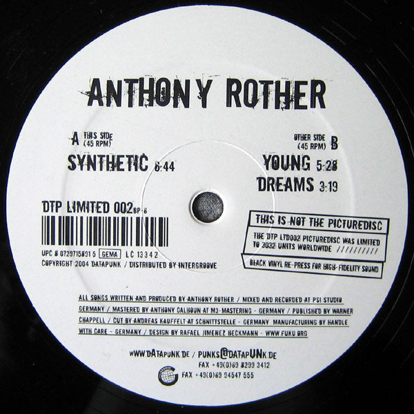 Anthony Rother : Synthetic / Young (12", Ltd, RP)