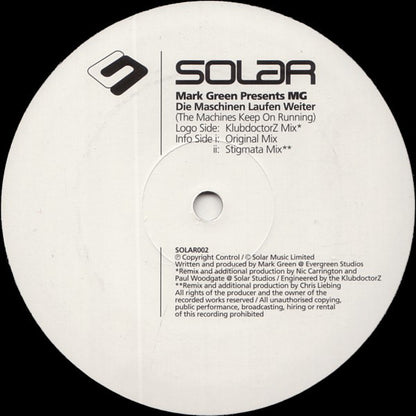 Marc Green : Die Maschinen Laufen Weiter (The Machines Keep On Running) (12")