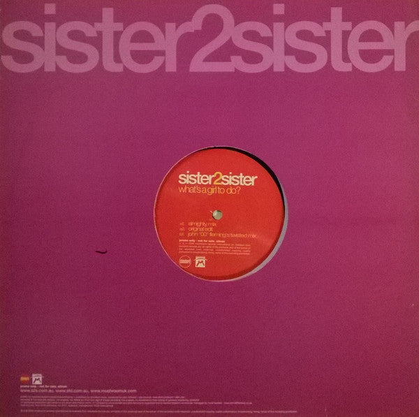 Sister 2 Sister : What's A Girl To Do? (12", Promo)