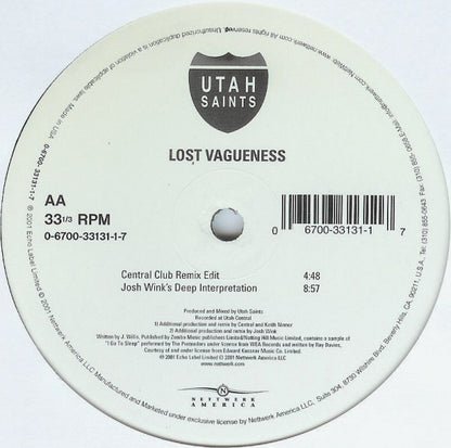 Utah Saints : Lost Vagueness (12")