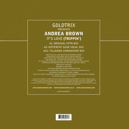 Goldtrix Presents Andrea Brown : It's Love (Trippin') (Original / Different Gear / Tillmann Uhrmacher Mixes) (12", Single)