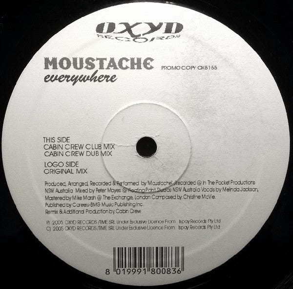 Moustache : Everywhere (12", Promo)