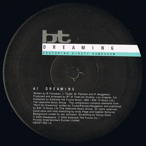BT Featuring Kirsty Hawkshaw : Dreaming (12")